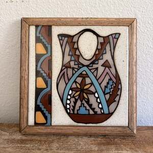 Furio Home Italian Tile Wall Art Wood Frame Southwest Style Decor Italy 7.5”